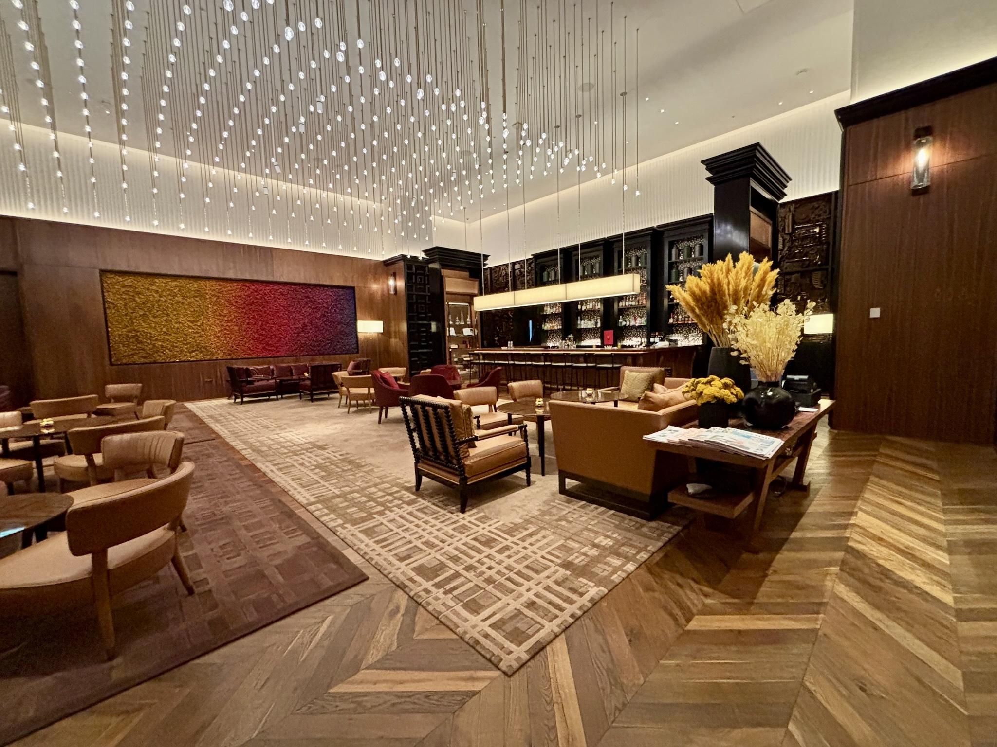 Inside the Park Hyatt London River Thames: Rooms, Dining, Pool & More 8 Park Hyatt London River Thames lounge with a variety of seating options and bar