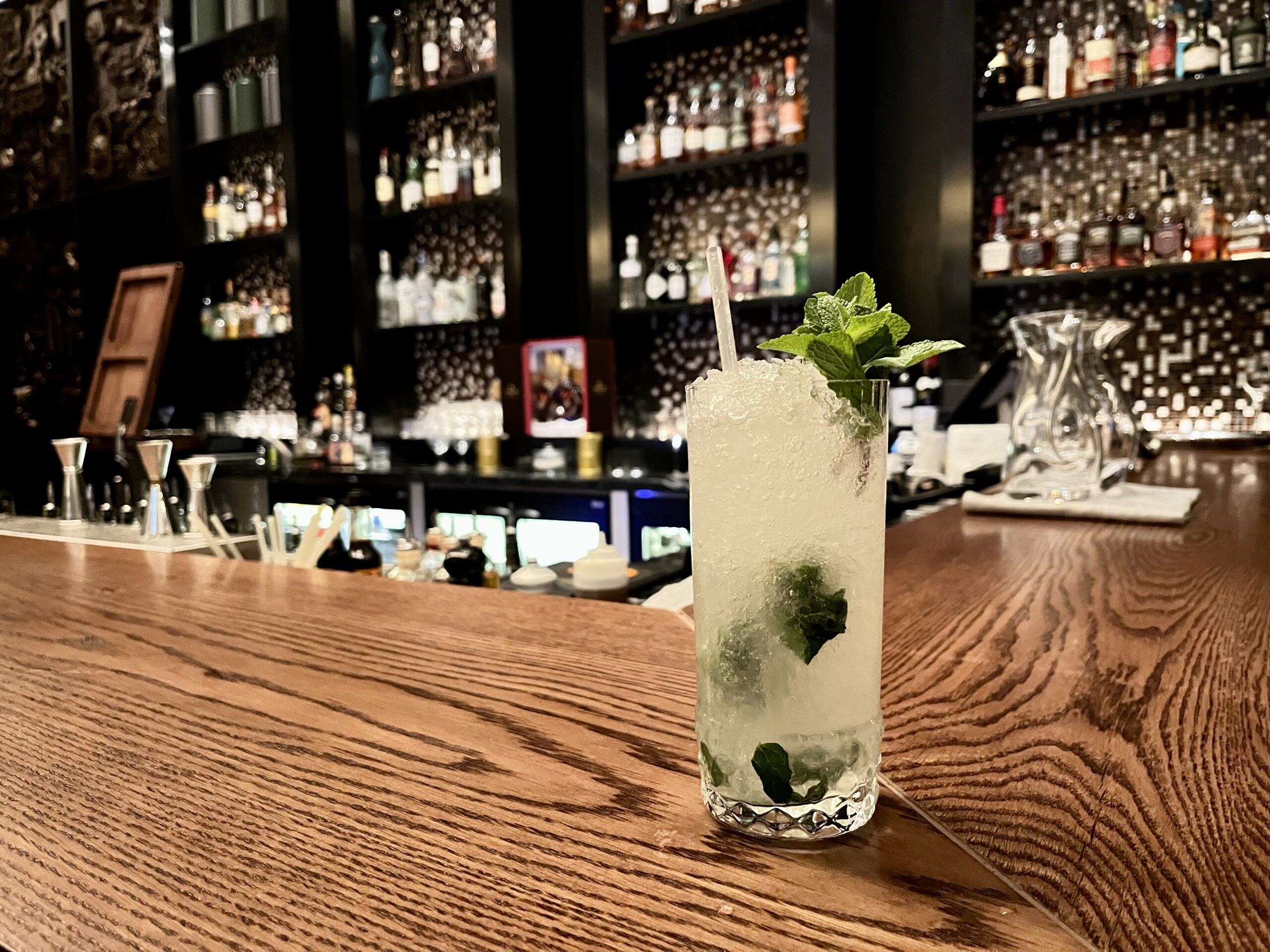 Inside the Park Hyatt London River Thames: Rooms, Dining, Pool & More 9 A virgin mojito sitting on a bar
