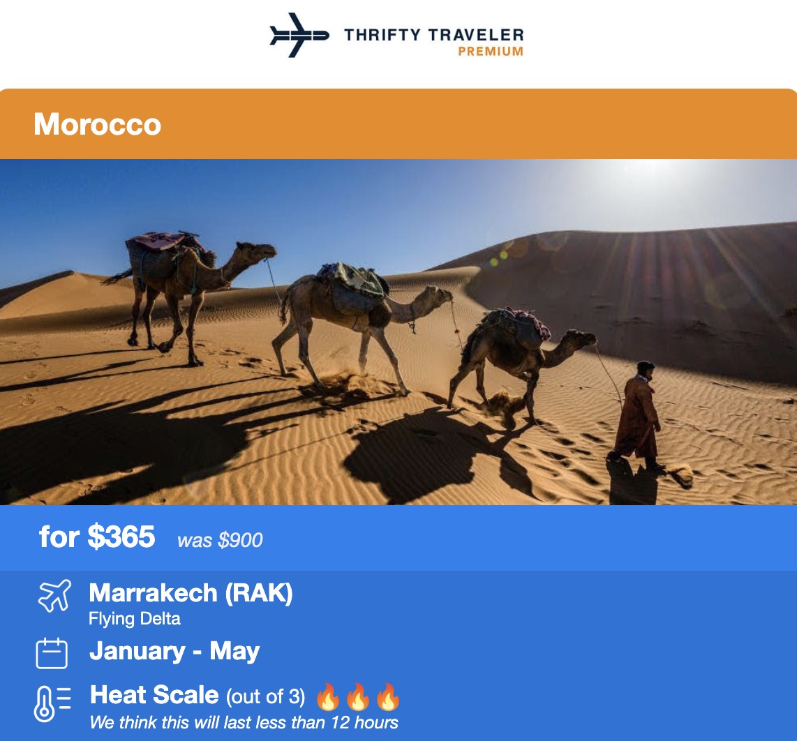 Morocco flight deal for $365 roundtrip