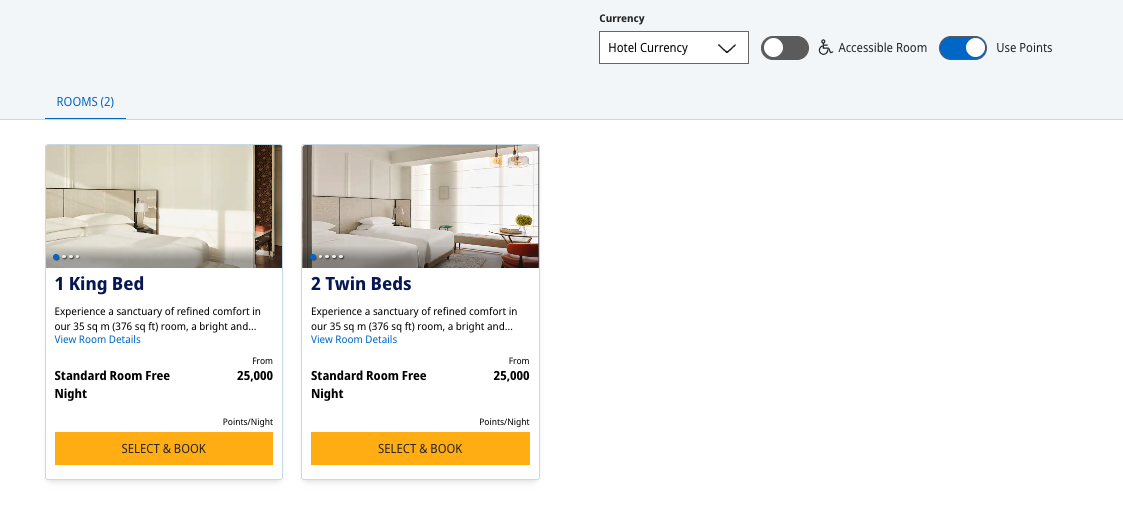 Inside the Park Hyatt London River Thames: Rooms, Dining, Pool & More 2 Park Hyatt London award pricing for 1 king bed or 2 twin beds: 25,000 points per night