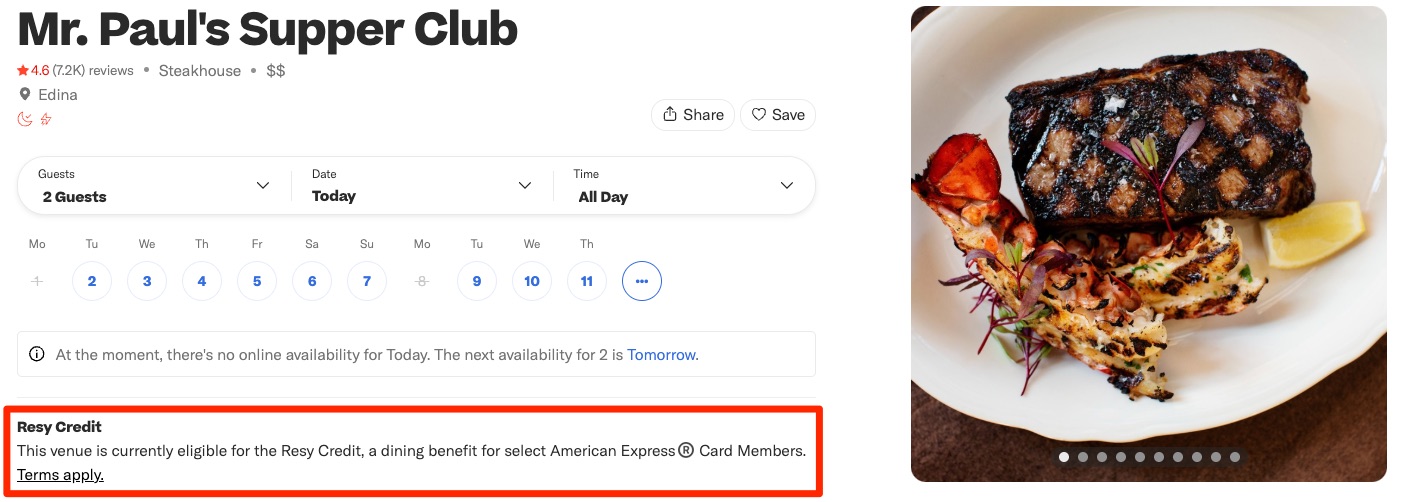 How to Use the Resy Dining Credits on Your American Express Card 8 Resy Credit Eligible (Mr. Paul's Supper Club)