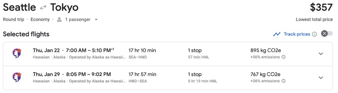 Seattle to Tokyo airfare for $356 roundtrip
