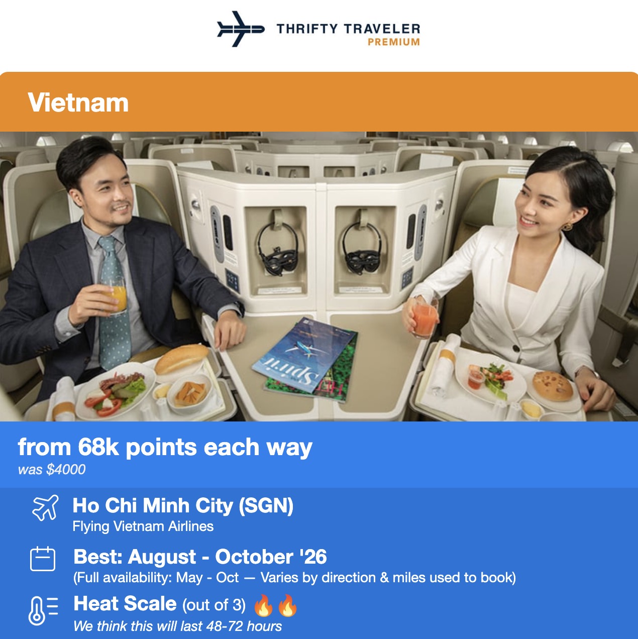 Vietnam airways business class 68,000