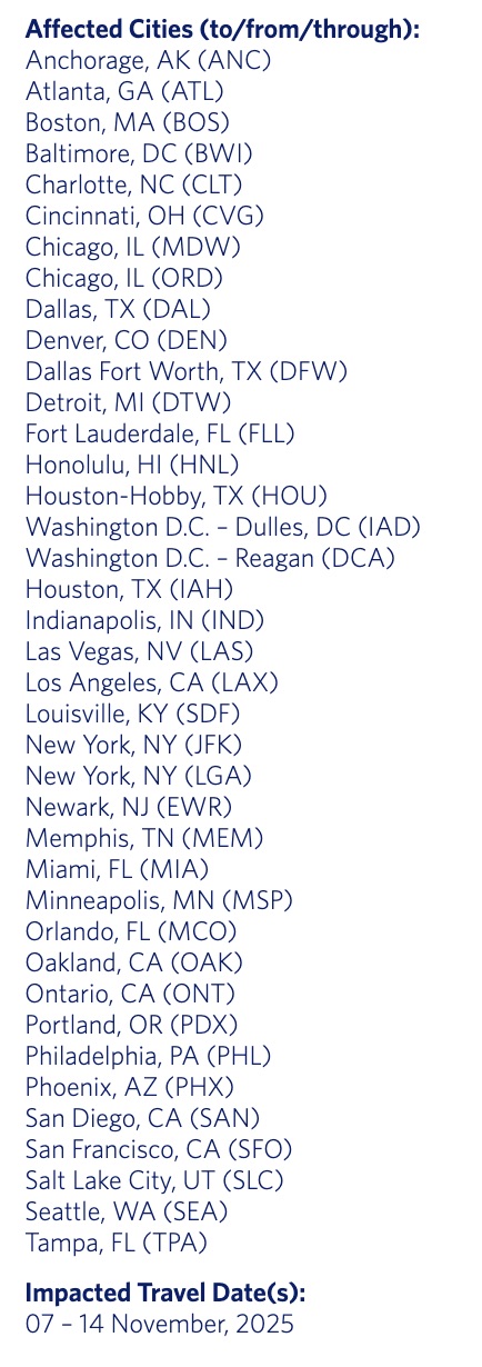 delta waiver for faa flight reductions