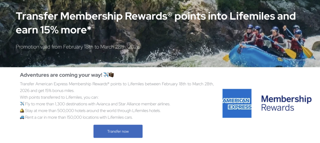 New: Get a 15% Bonus Transferring Amex Points to Avianca LifeMiles 1 lifemiles amex transfer bonus