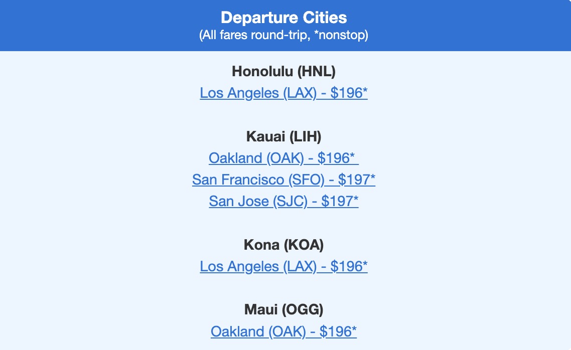 The Best Ways to Get to Hawaii – From $197 RT (or Lie-Flat for 40K Points Each Way!) 3 $100s airfares to Hawaii