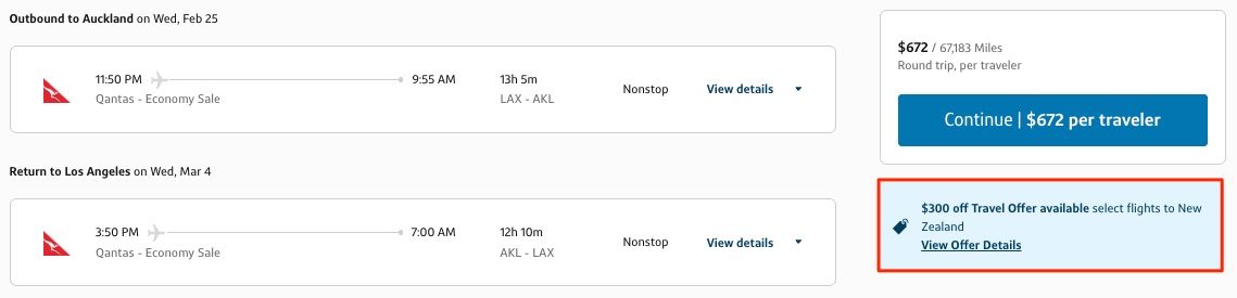 Capital One Travel LAX-AKL for $672 Roundtrip (before discount)