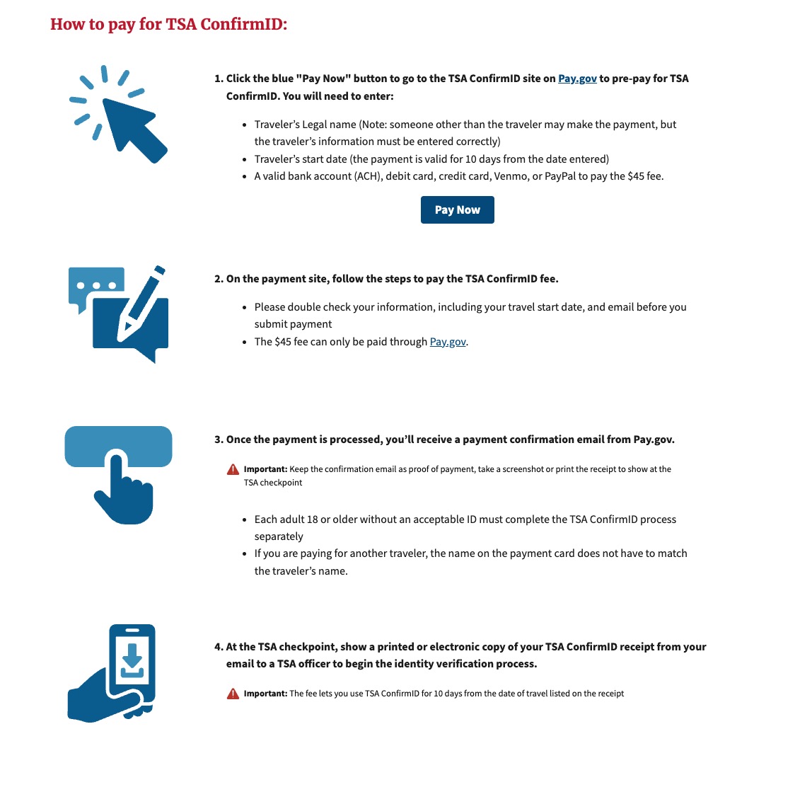 No Real ID? How to Pay the TSA's New $45 Fee (Starting This Weekend, Feb. 1) 2 TSA Confirm ID process