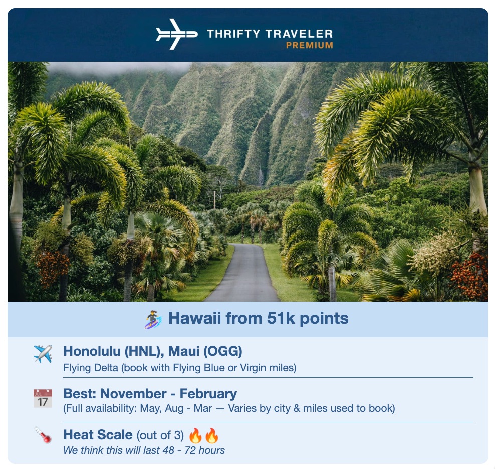 Save Your SkyMiles: Book Delta Flights with this Workaround for Fewer Points! 5 thrifty traveler premium deal to hawaii from 51k points