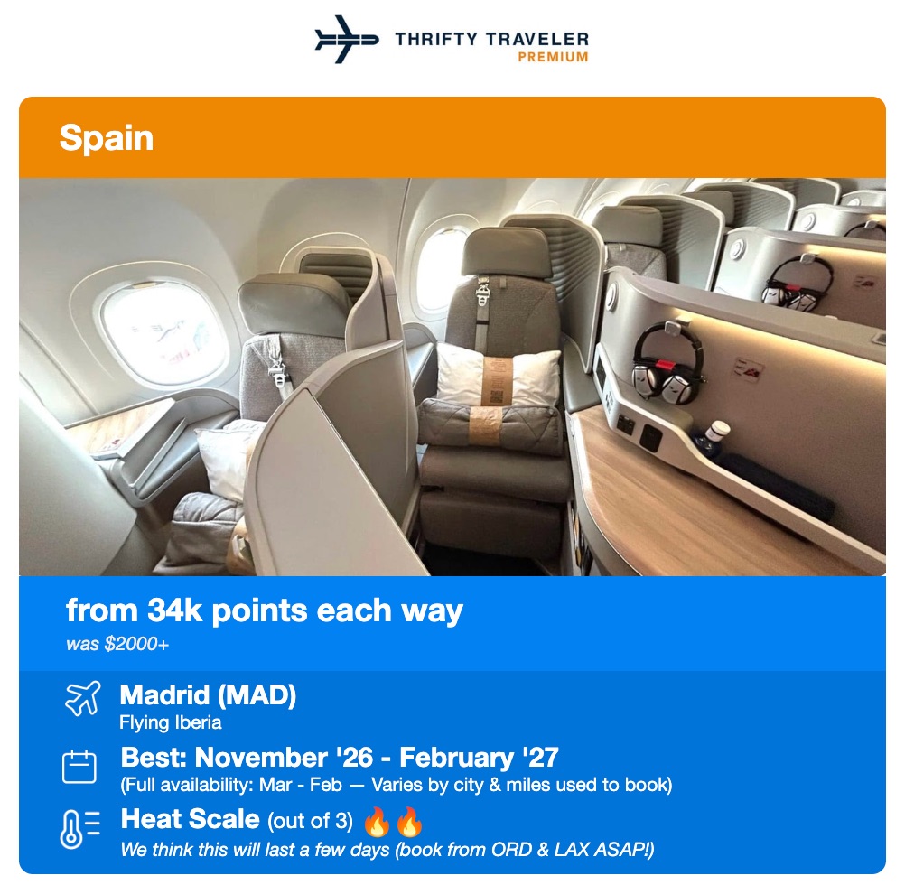 Our 8 Best Tips & Tricks for Booking Biz Class with Points 12 thrifty traveler premium deal to madrid