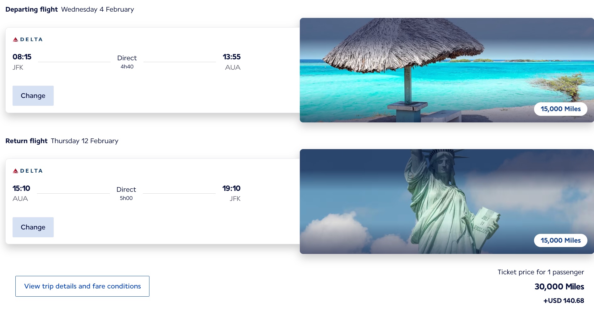 Save Your SkyMiles: Book Delta Flights with this Workaround for Fewer Points! 9 jfk to aruba for 30,000 air france miles