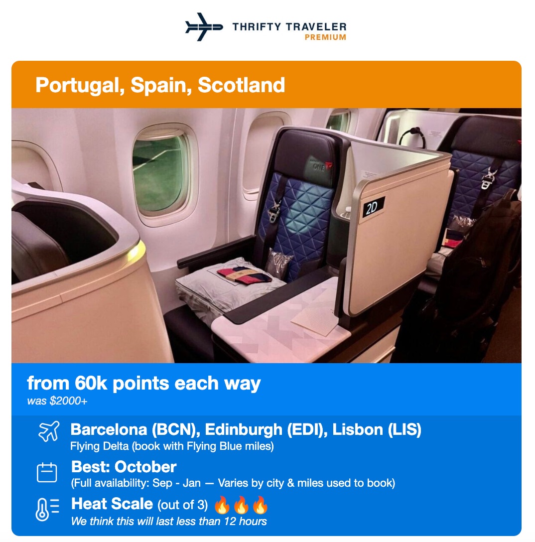 Save Your SkyMiles: Book Delta Flights with this Workaround for Fewer Points! 2 thrifty traveler premium deal to europe in delta one