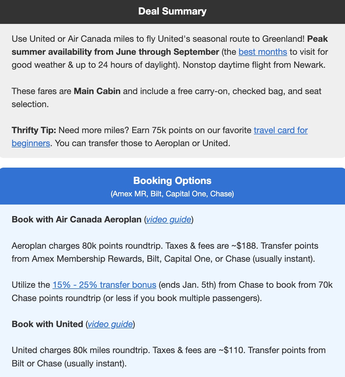 Greenland flight deal