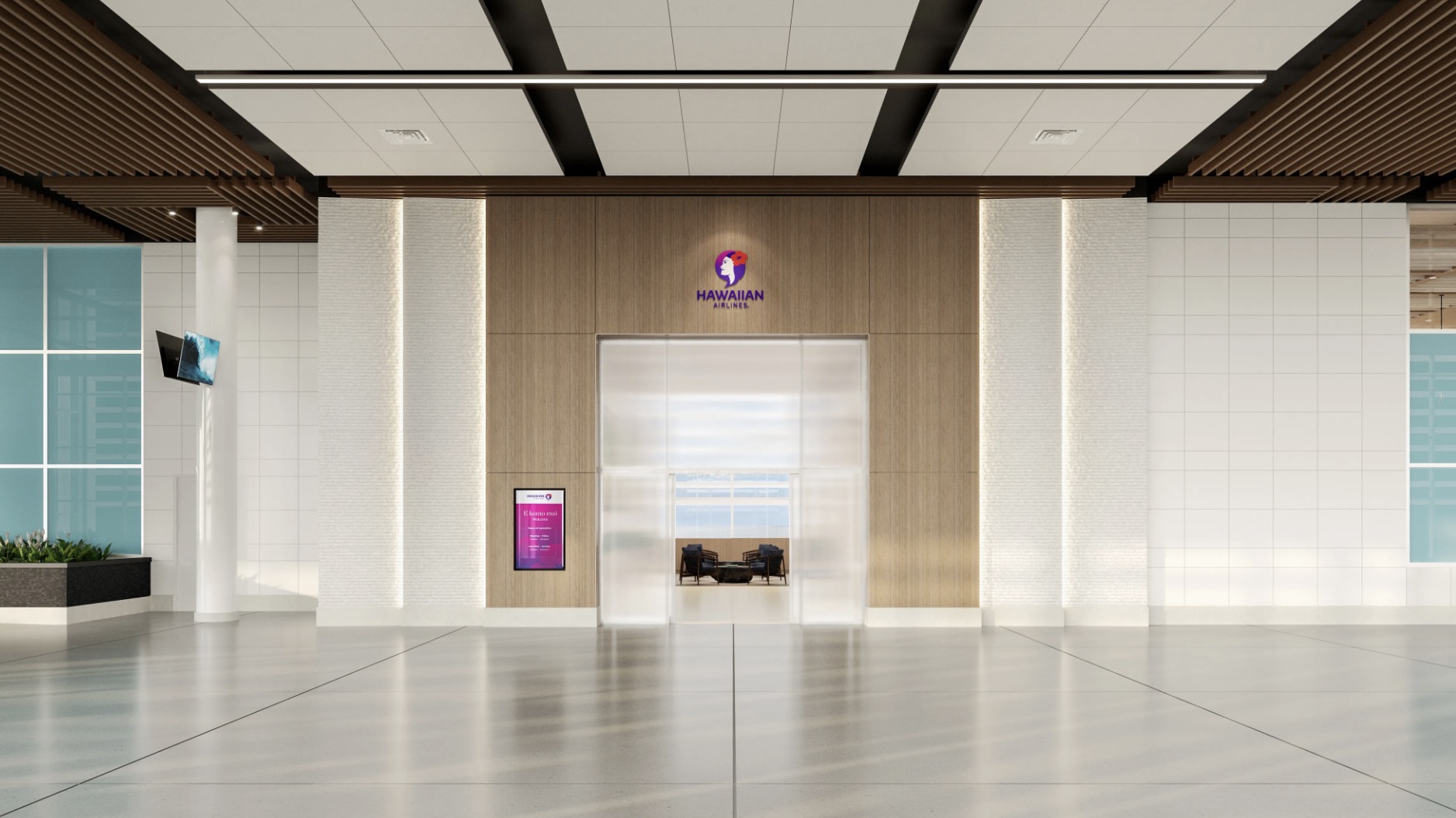 Hawaiian Will Put First Class Suites on Old A330s, Open New Honolulu Lounge 2 Hawaiian Lounge rendering HNL