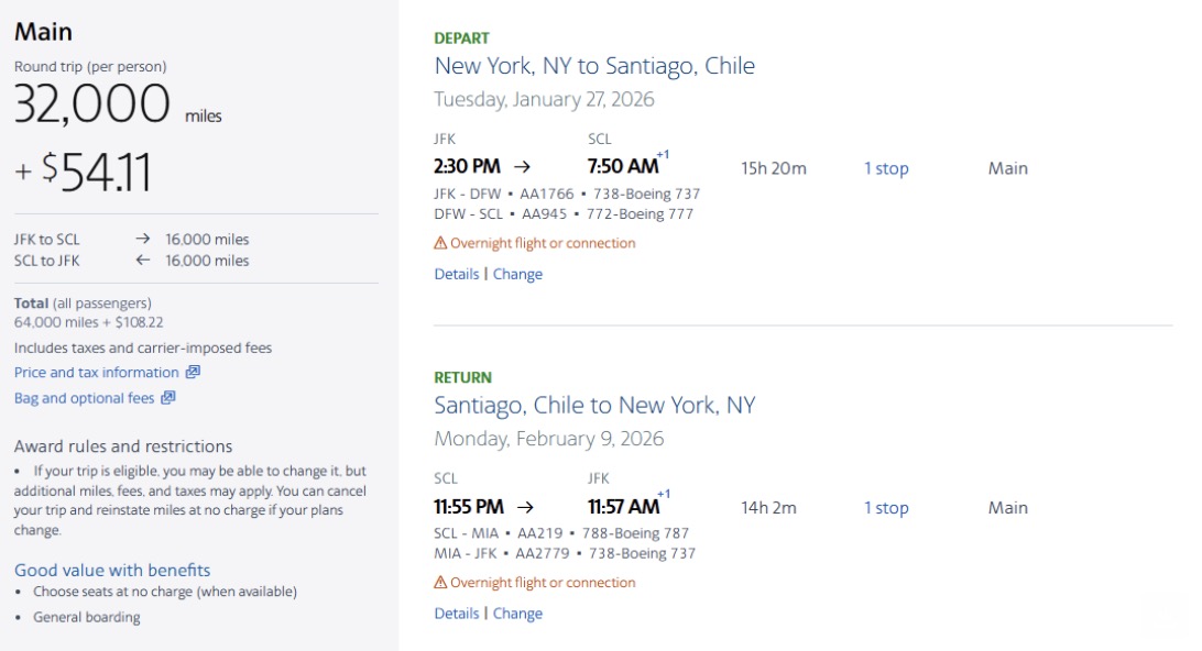 The Best AAdvantage Miles Deals ... That American Never Advertises 43 Santiago Chile roundtrip fares