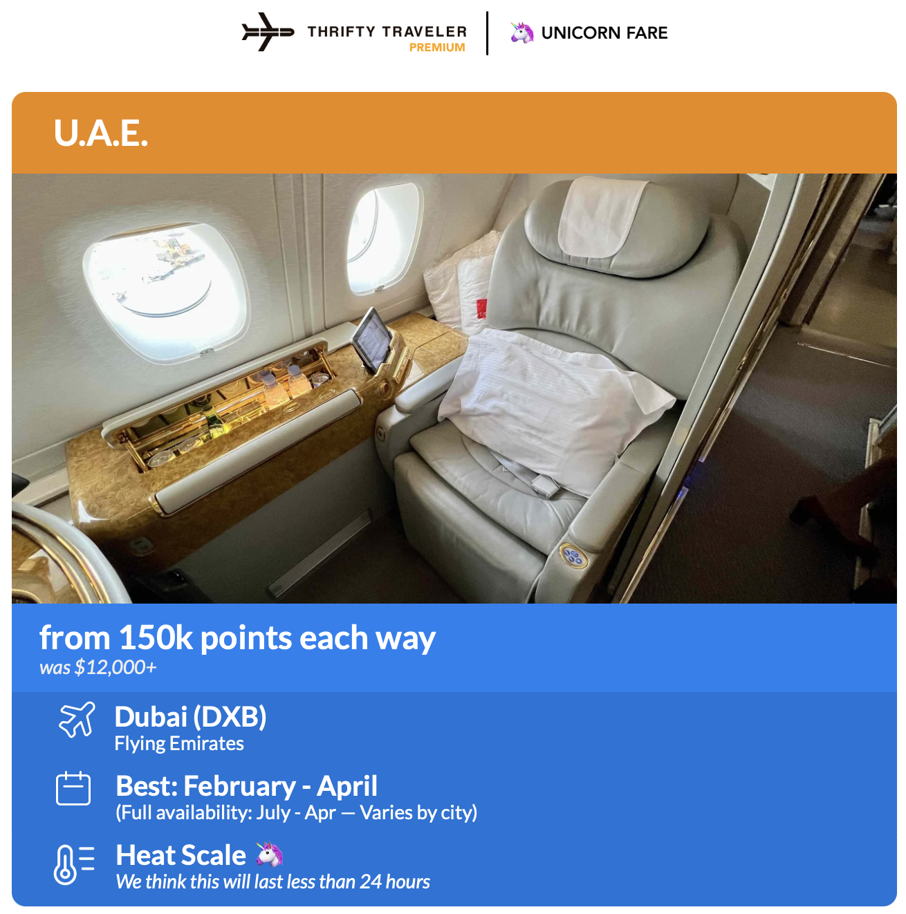 Qantas Drops the Hammer on Emirates First Class Award Redemptions for (Most) Flyers 4 TT Premium deal for Emirates First Class flights to Dubai for 150K Qantas Frequent Flyer points one way