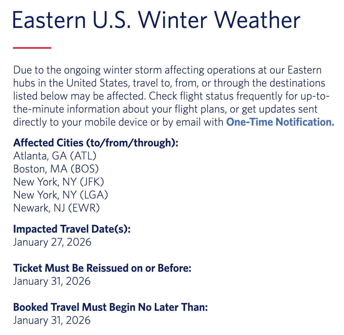 Winter Storms Cause Near-Record Cancellations, What's Next? 4 delta weather waiver for eastern us airports for travel january 27