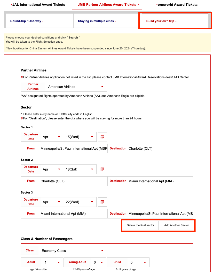 How to Book Award Tickets with Japan Airlines Miles 26 JAL partner booking build your own trip