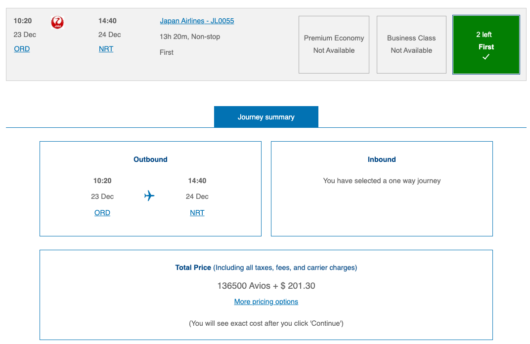 The World’s Best Business & First Class Flights - And How to Book Them on Points 21 japan airlines first class for 137,000 miles each way