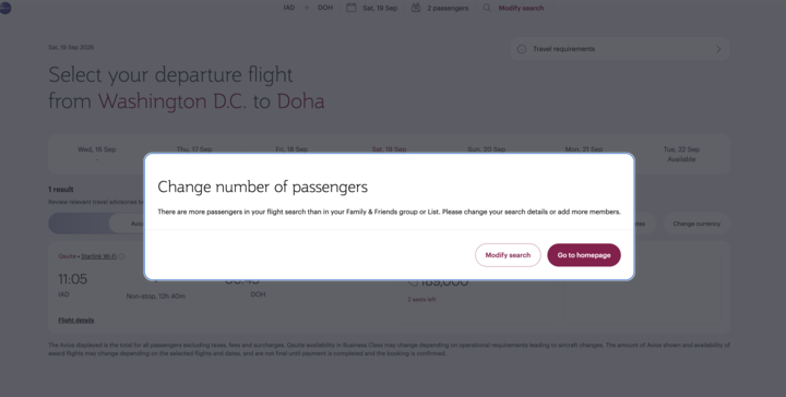 Transferring Avios Between Accounts is Easy, But Beware of the 30-Day Rule 2 Qatar Airways booking notification