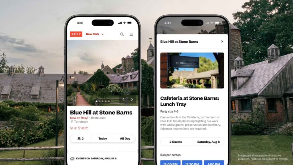 Amex Is Combining Resy & Tock, A Win for Cardholders With Dining Credits 1 two mobile phones showing resy reservations