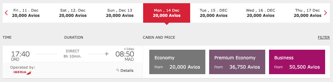 Book Now: Iberia’s Beloved Chicago Award Sweet Spot Is (Almost) Gone 1 Iberia award from Chicago to Madrid.