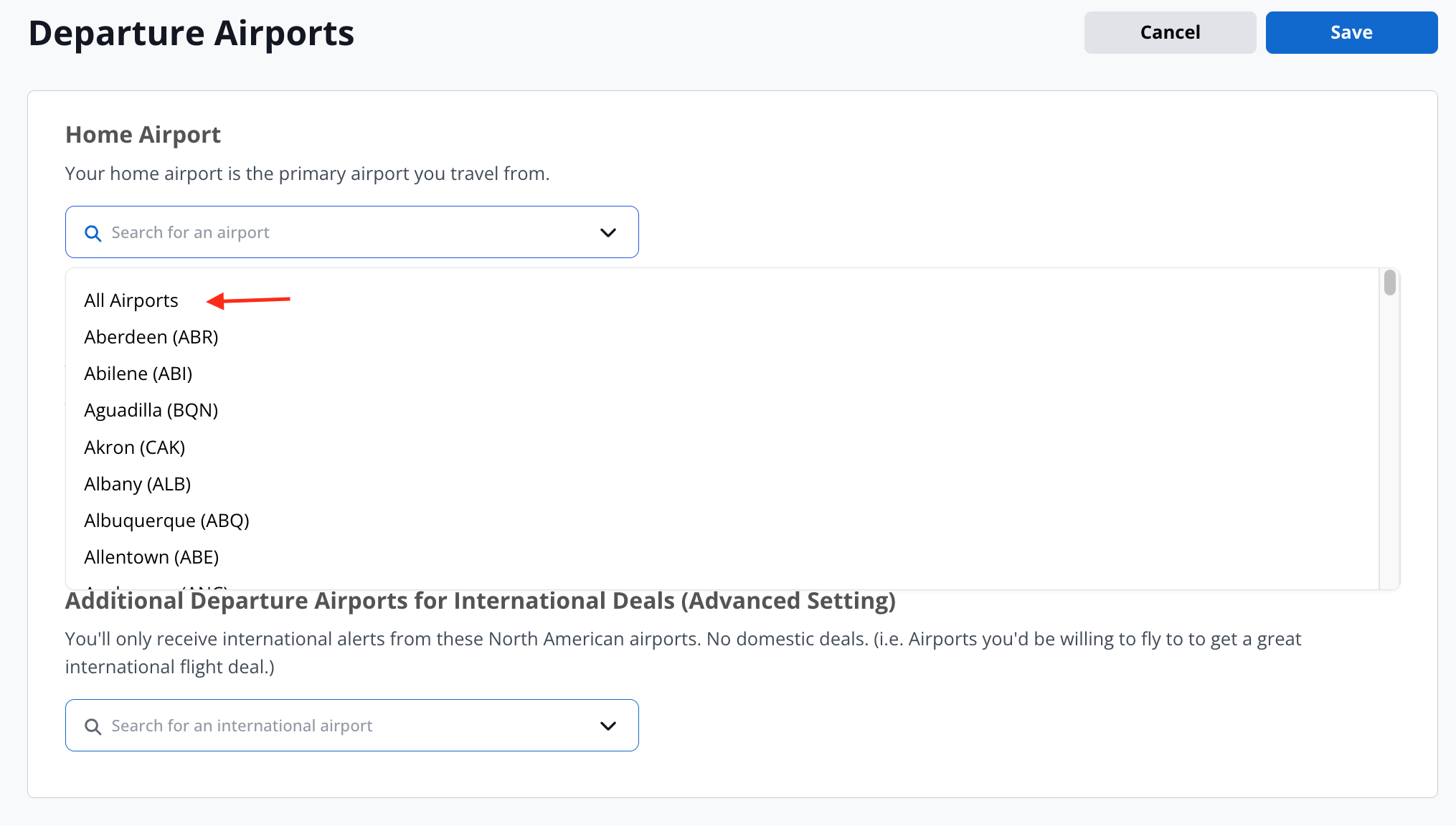 How to Maximize Your Thrifty Traveler Premium Membership 27 All Airports button