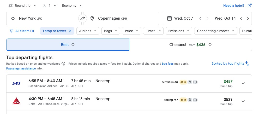 Airfare Is Rising ... But Cheap Flights are Still Out There 2 Delta and SAS flights to Copenhagen