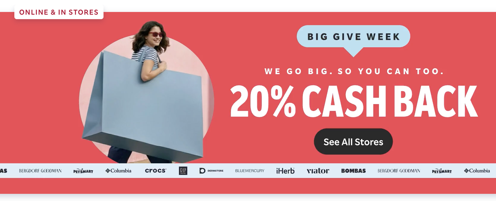 Rakuten "Big Give Week" 20% Cash Back