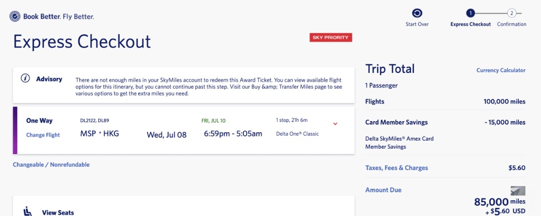 The 10 Best Delta SkyMiles Deals of the Year ... So Far 7 Delta One to Hong Kong