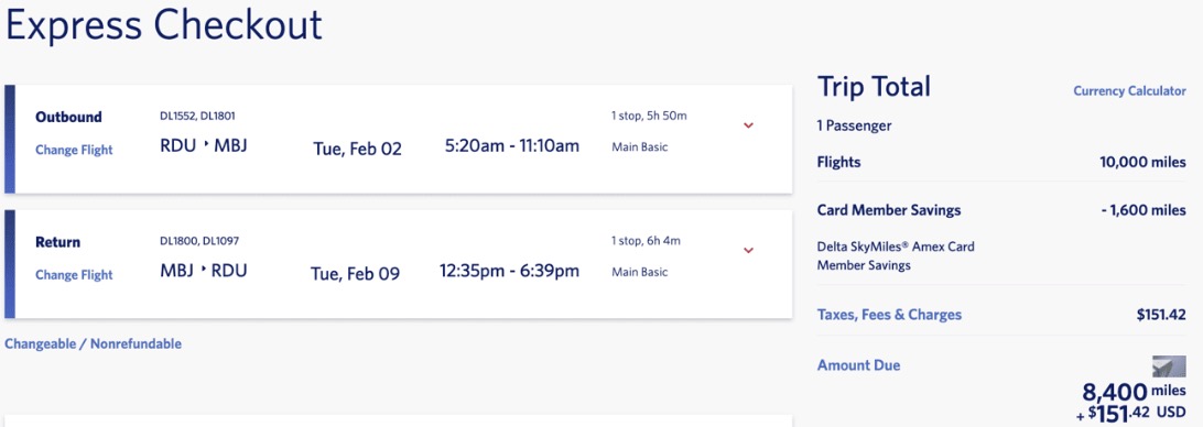 The 10 Best Delta SkyMiles Deals of the Year ... So Far 9 RDU-MBJ for 8,000 SkyMiles roundtrip
