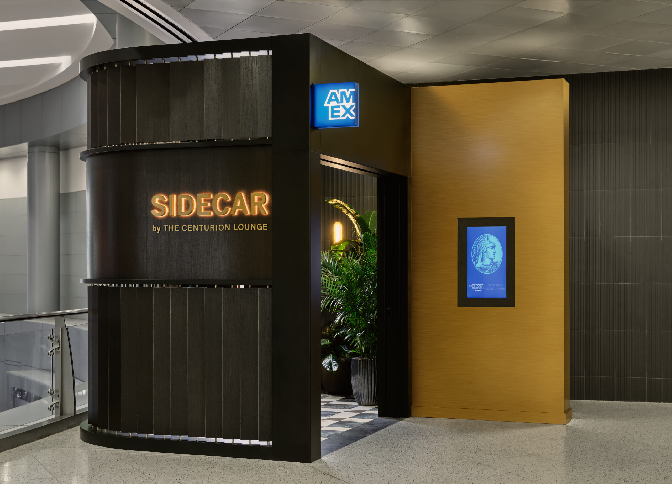 Amex Opens New ‘Sidecar' Lounge Concept at LAS ... & It’s Tiny 4 Sidecar by Centurion Lounge LAS entrance.