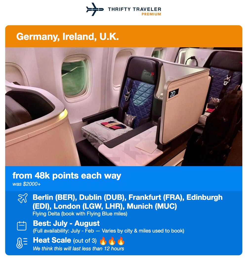 The Cheapest Delta One Deals We’ve Ever Seen (Ranked) 3 delta one to germany or ireland for 48,000 points