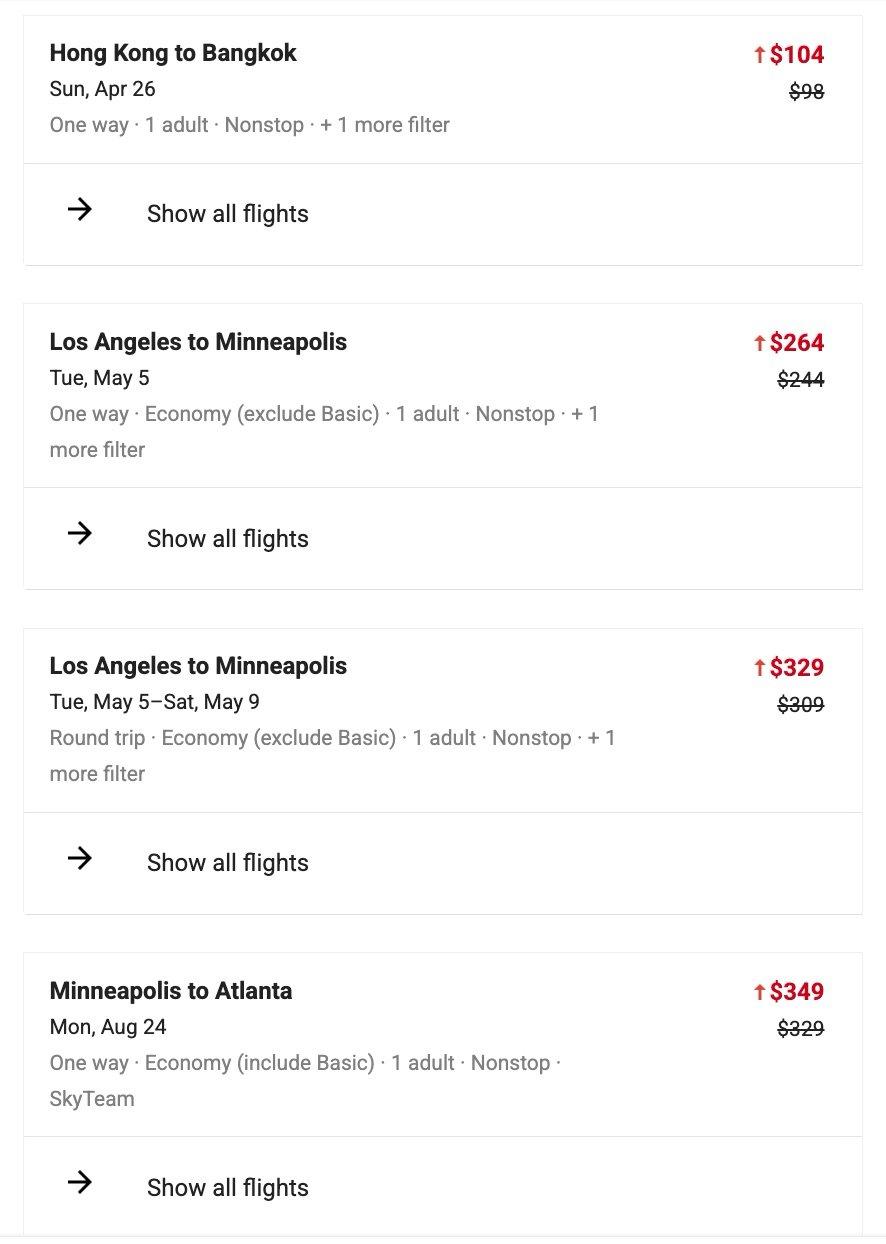 As Fuel Costs Soar, US Airlines Say They've Already Raised Fares 2 google flights price alerts going up