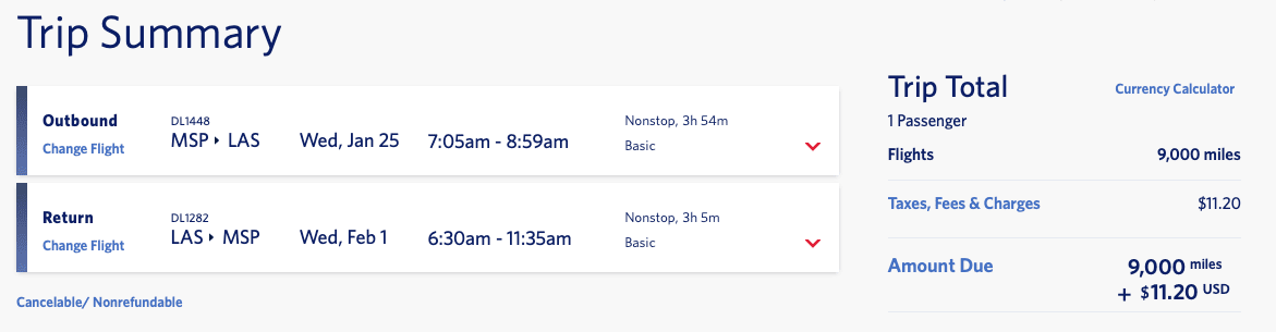Flights You Can Book for Just 15K Delta SkyMiles (... Or Less!) 5 delta flights from minneapolis to las vegas for 9,000 skymiles