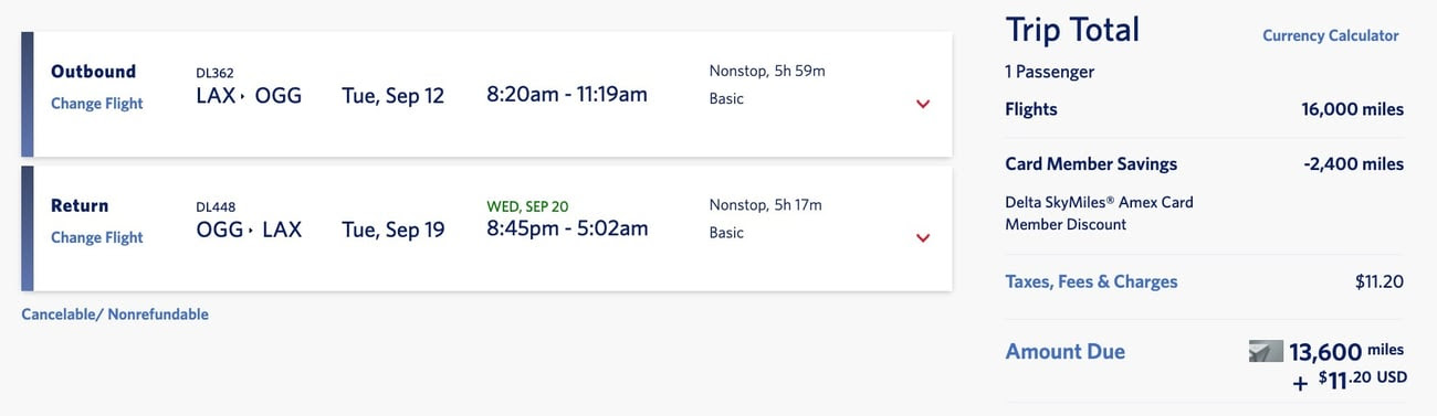 Flights You Can Book for Just 15K Delta SkyMiles (... Or Less!) 7 lax to maui flights for 13,600 delta skymiles