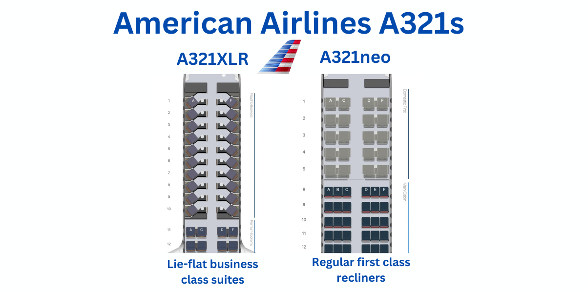 American Airlines A321s Aerolopa seat maps