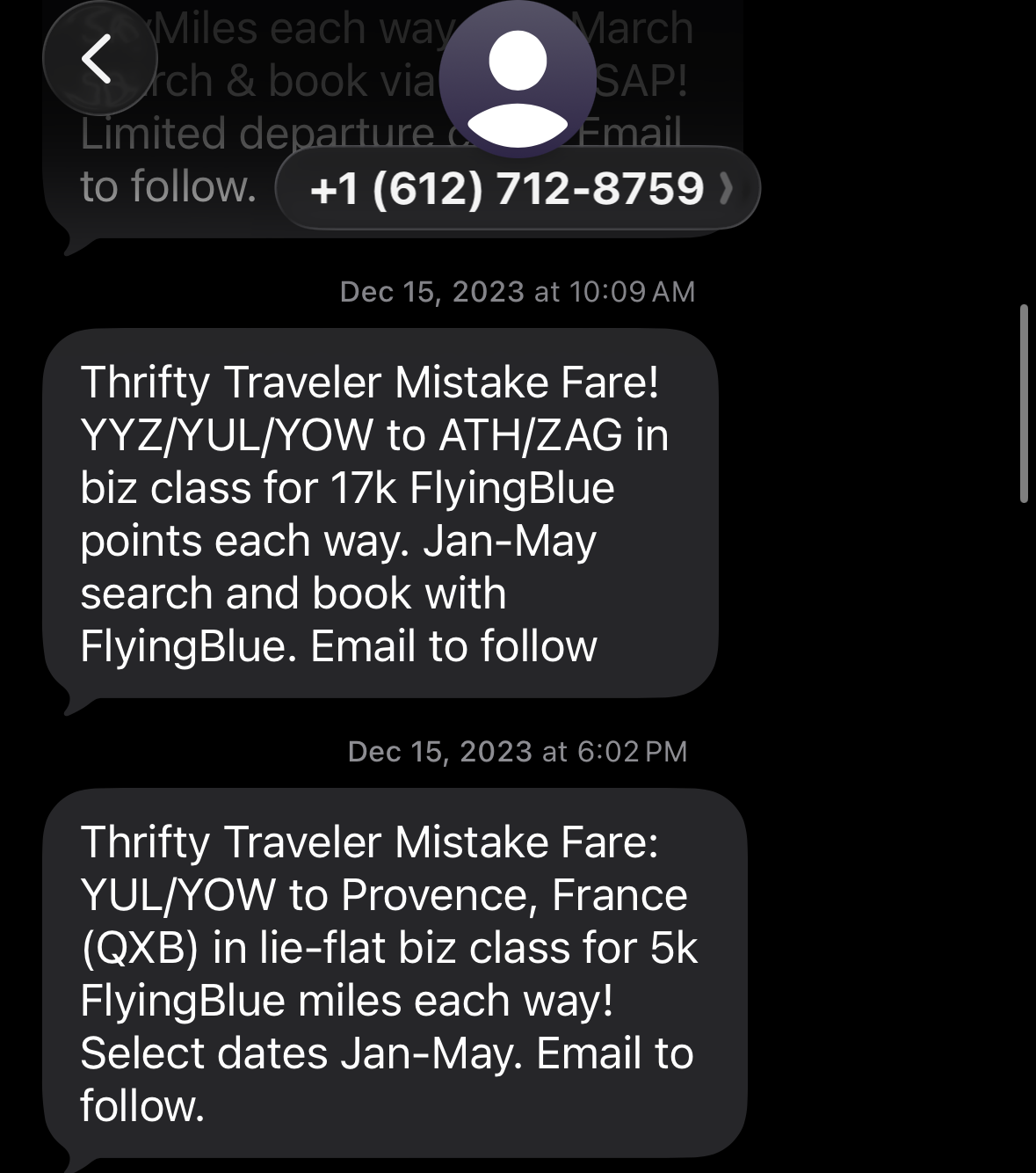 The 5 Craziest Mistake Fares We've Found (& How to Book Them) 8 Flying Blue mistake fare texts