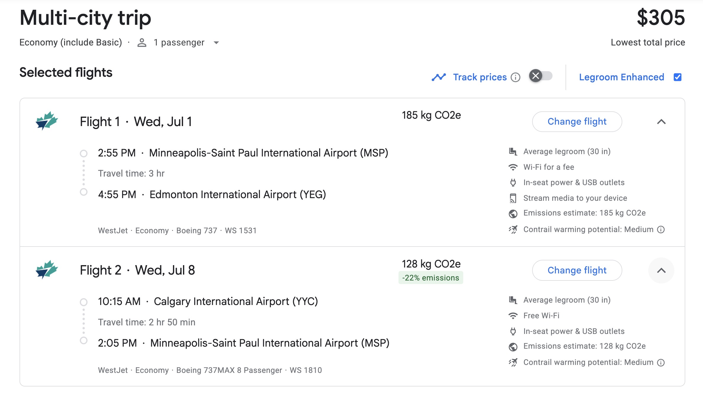 Jasper National Park and Banff National Park duo flights multi- city