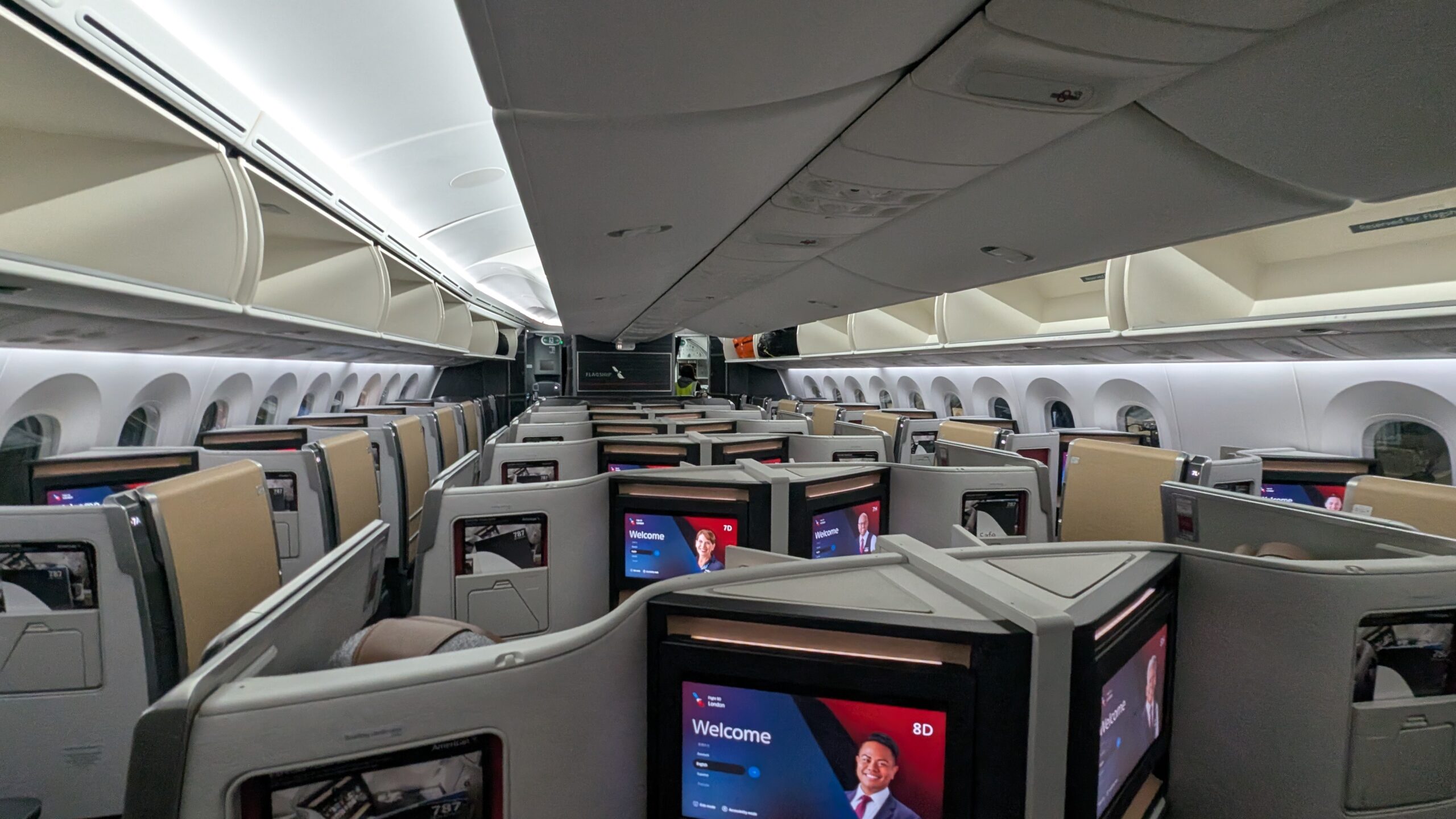 American Airlines' New Flagship Suite Review: A Stellar Hop Across the Pond 13 AA business class cabin (Boeing 787-9P)