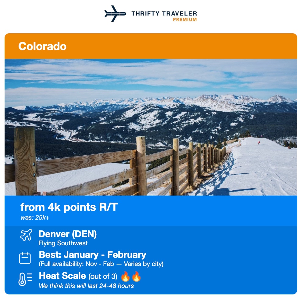 Don't Overpay for Your Family Trip: Check Out These Points Deals 7 southwest thrifty traveler premium deal to denver