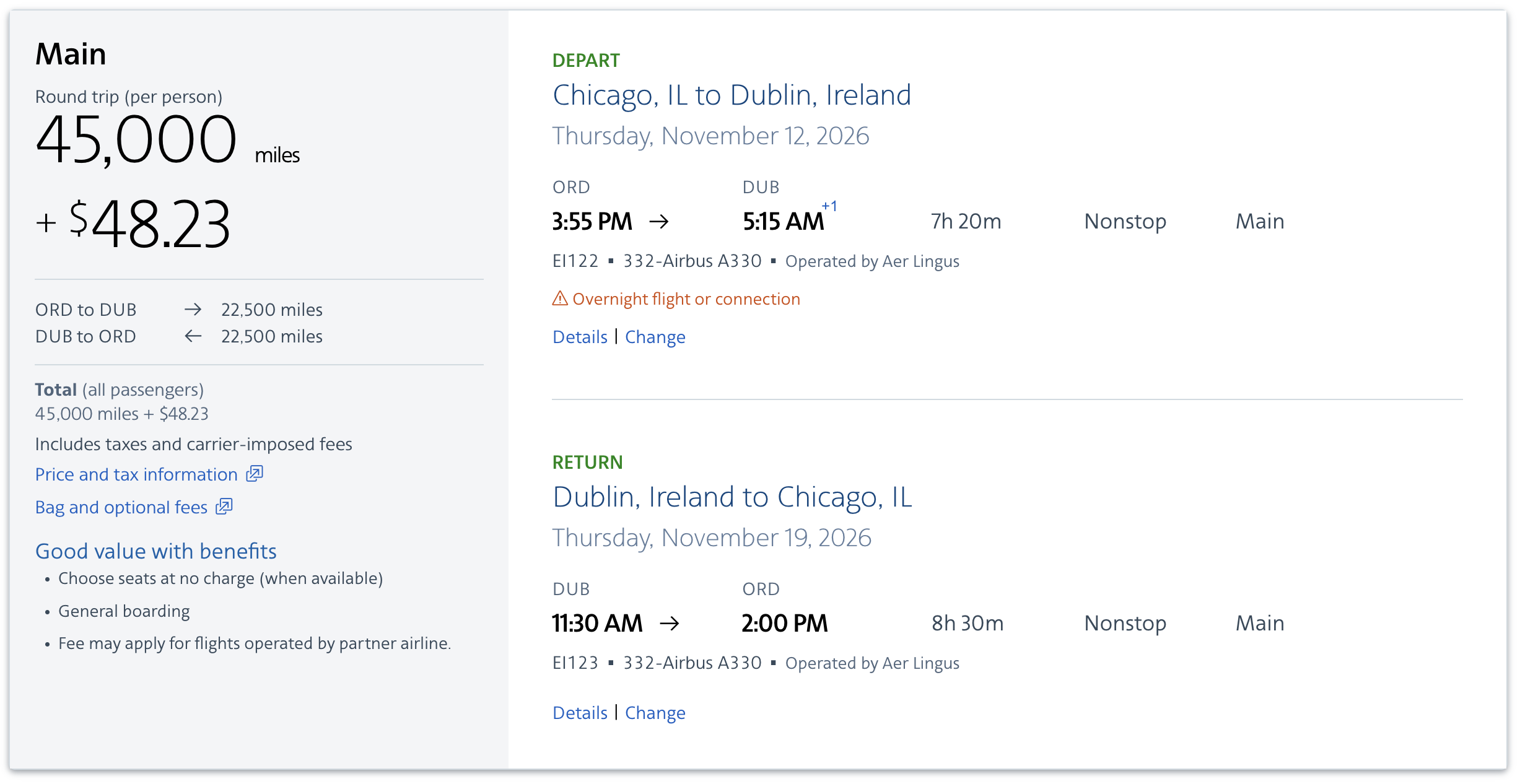 American AAdvantage Sweet Spots Still Worth Redeeming in 2026 5 ORD-DUB for 45,000 miles roundtrip