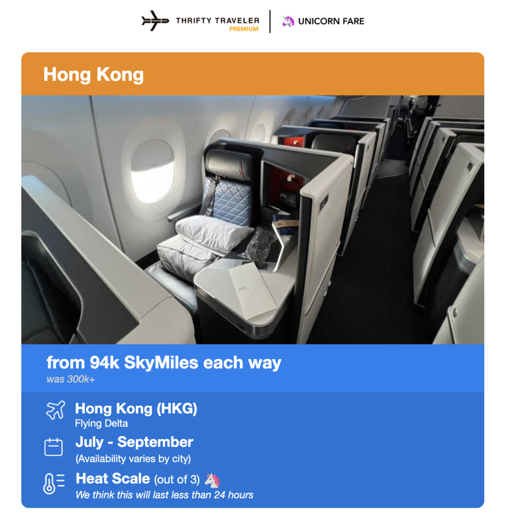 The Best Business Class Deals We've Found in the Last 12 Months 5 delta HKG premium deal