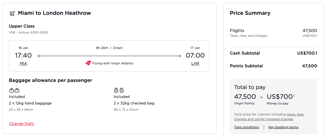 Ouch: Virgin Atlantic Hikes Fees (Again) on Award Tickets up to 50% 3 Screenshot 2026 04 10 at 10.57.18 AM