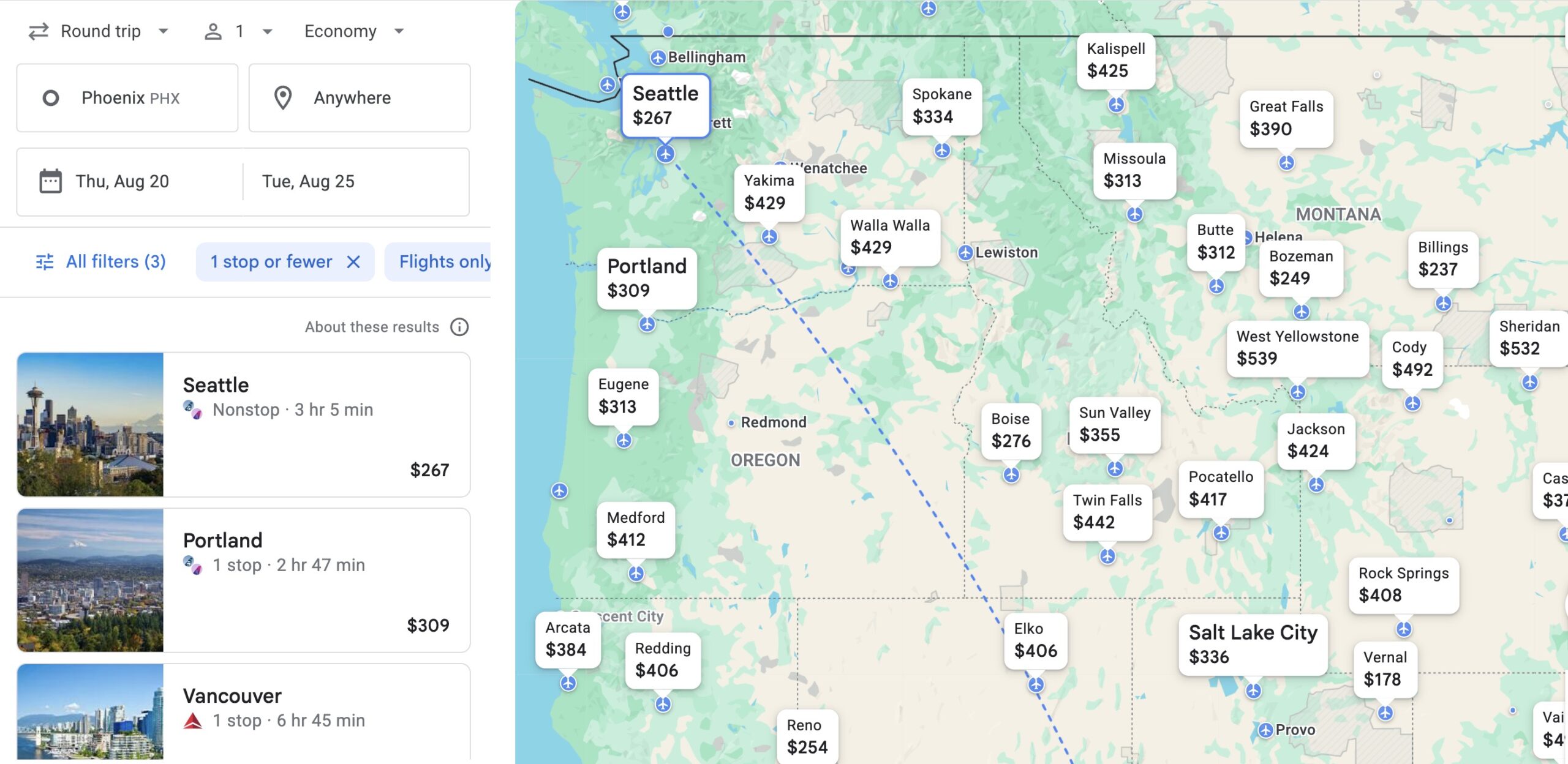 Google Flights Explore