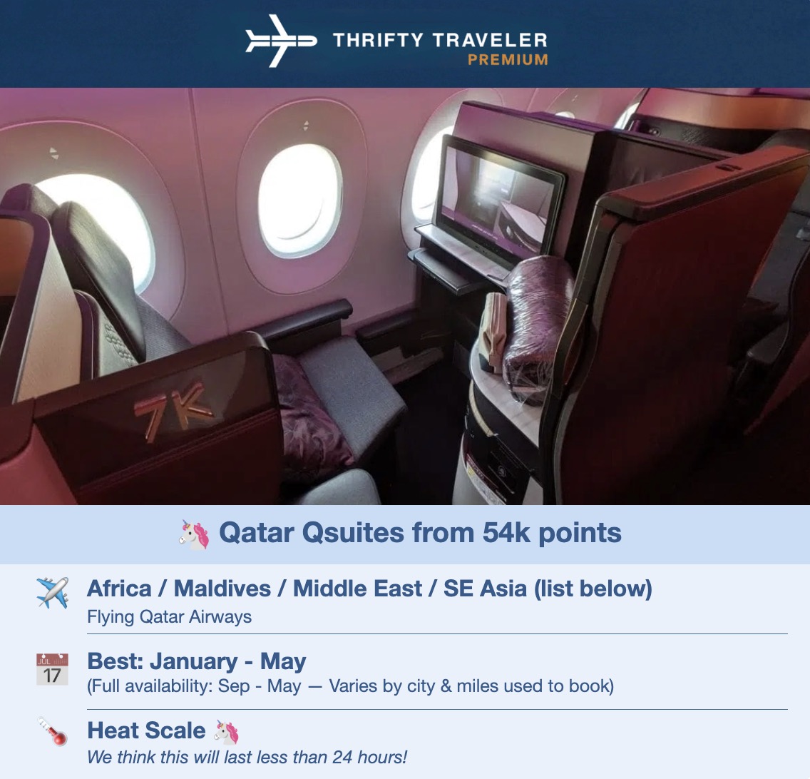 Our Biggest Sale of the Year: Get 30% Off Thrifty Traveler Premium Deals! 2 QSuites Thrifty Travealer