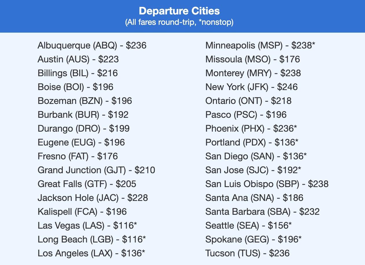 Reno airfare from U.S. cities