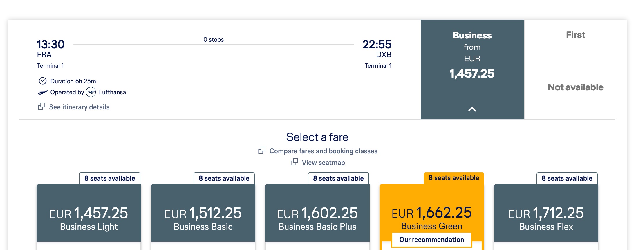 Don't Be Fooled: Basic Biz Class Fares are Bad for Consumers 5 lufthansa business light fare with prices