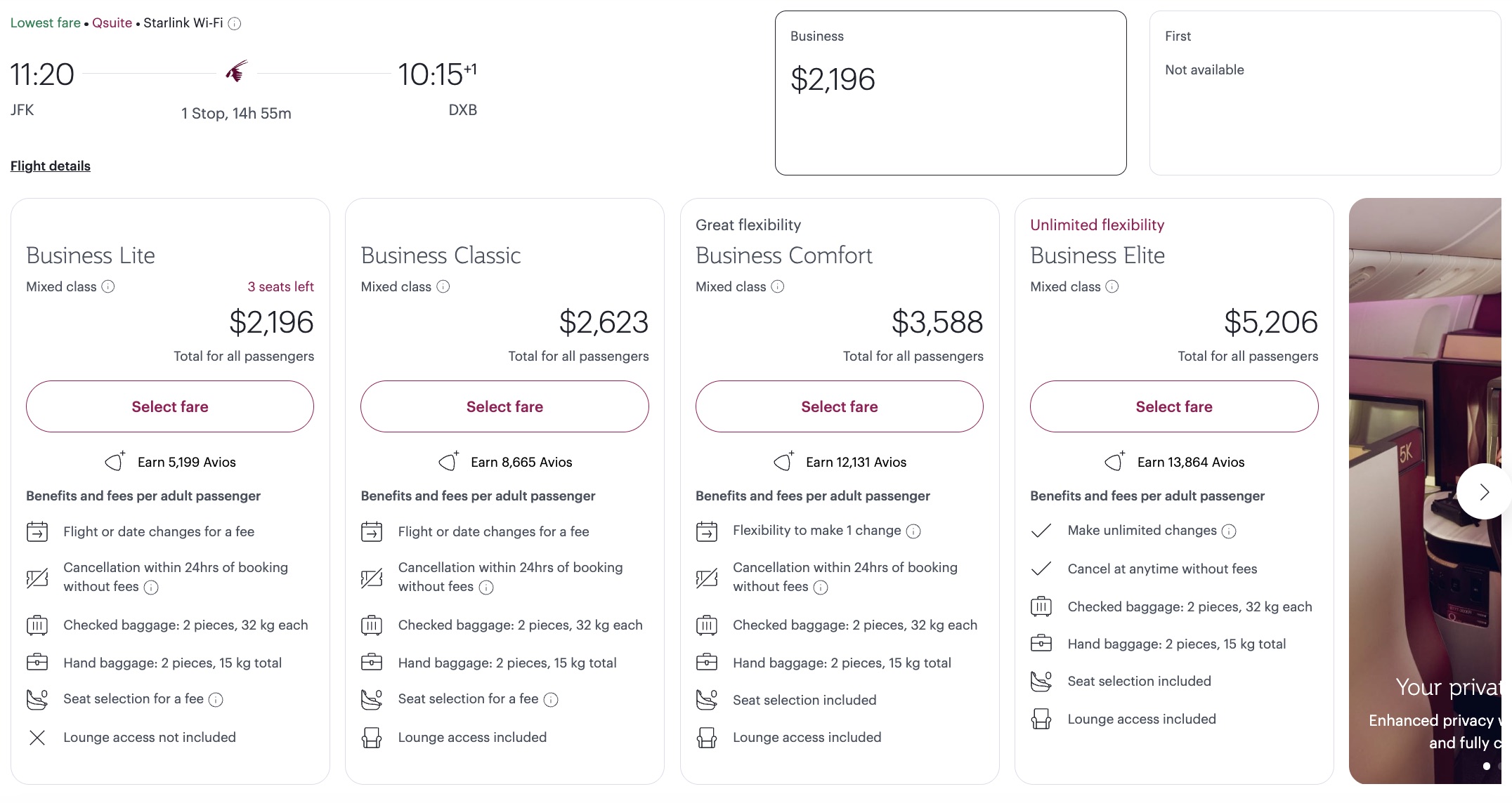 Don't Be Fooled: Basic Biz Class Fares are Bad for Consumers 4 qatar business lite fare