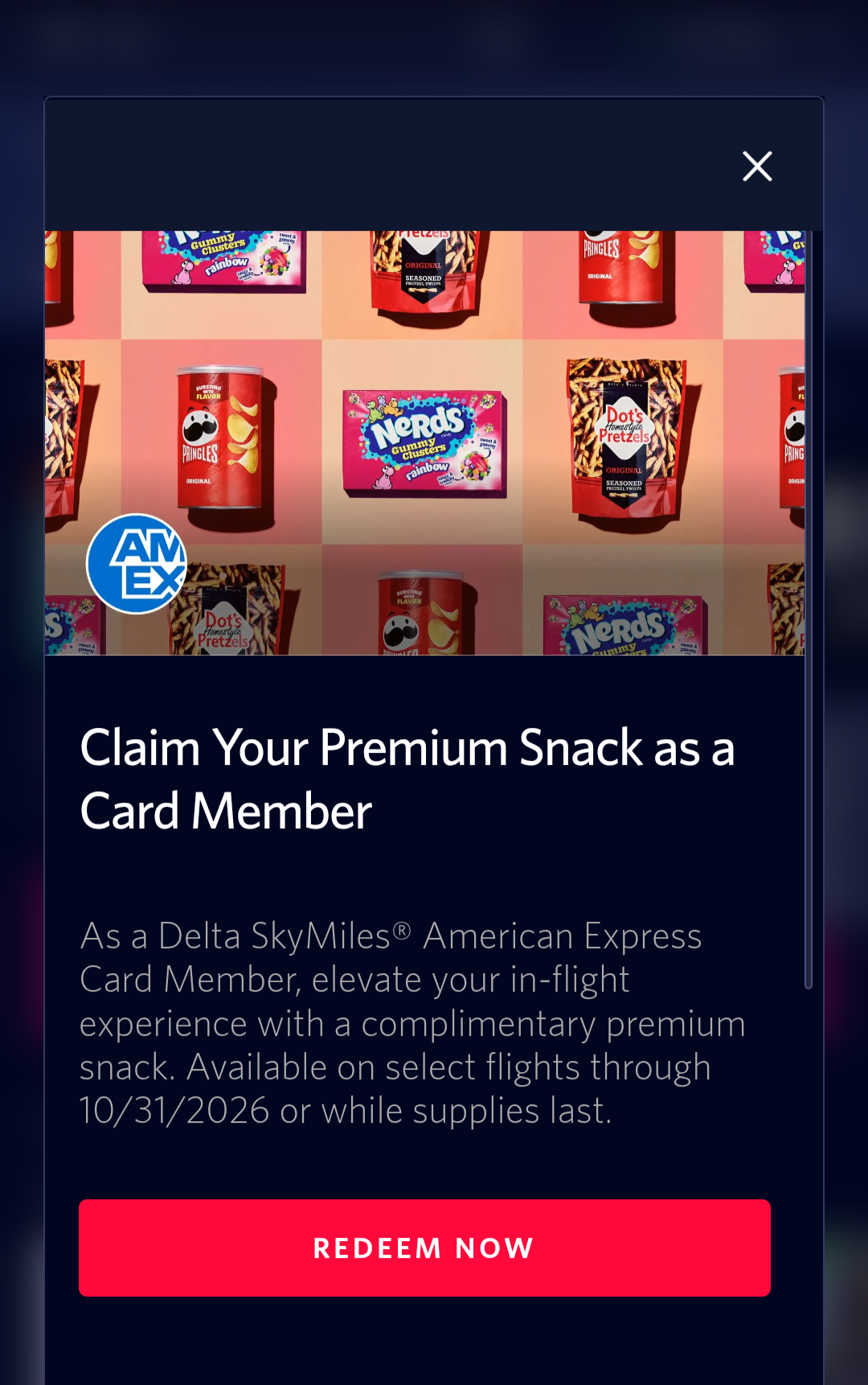 Extended: Get a Free Premium Snack with Your Delta SkyMiles Card! 1 delta premium snack as a cardmember benefit